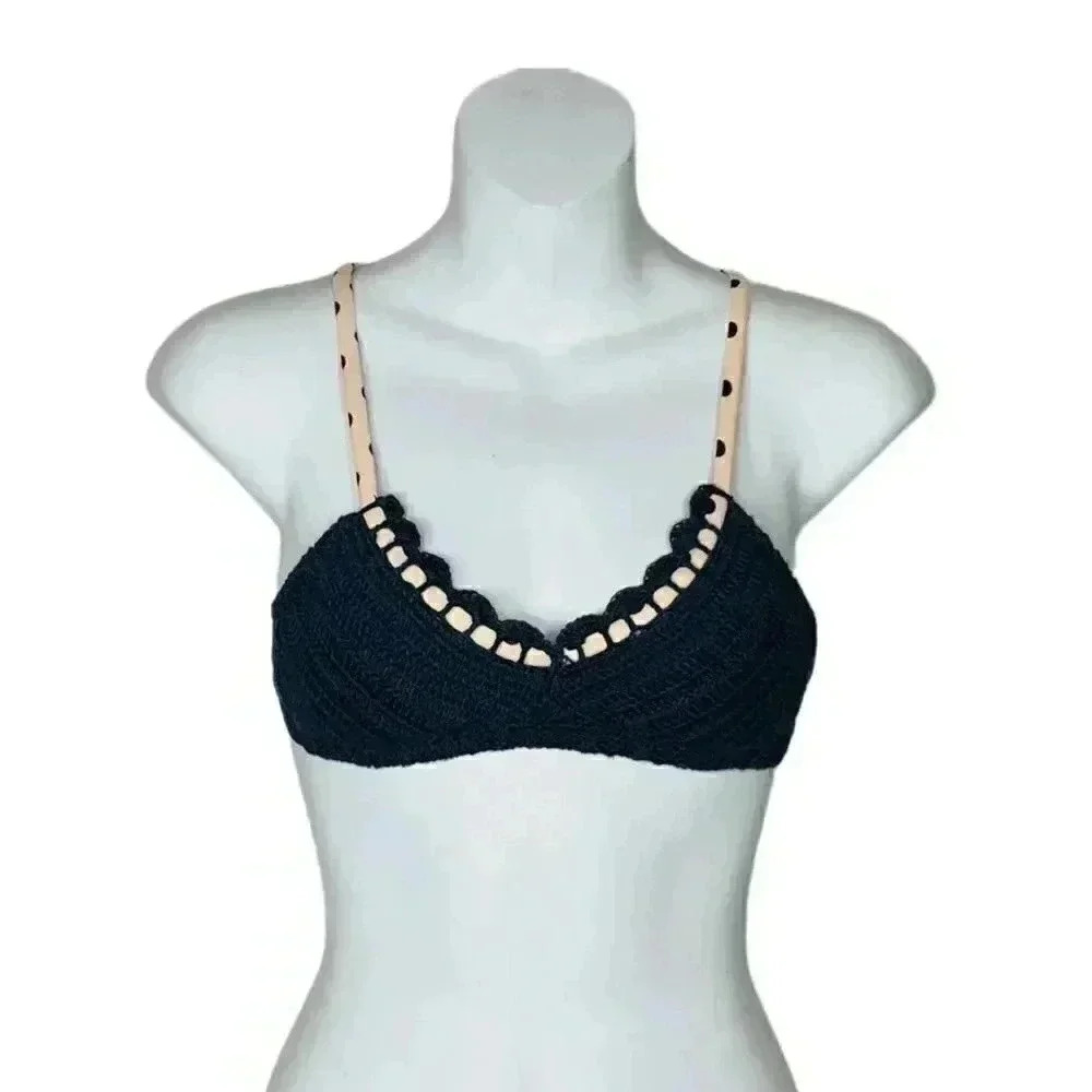 XHILARATION Bikini Top | Crochet Blue | Size XS